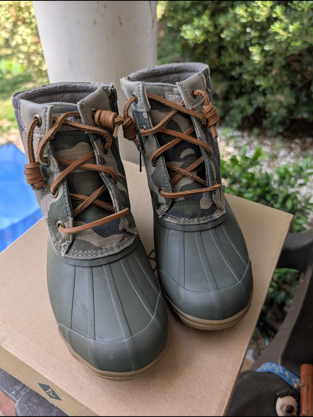 Women's Camo Duck Boots in Olive Green